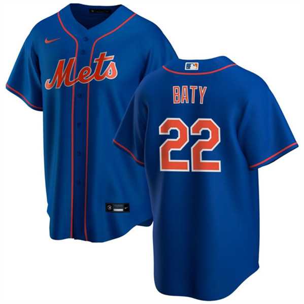 Men%27s New York Mets #22 Brett Baty Blue Cool Base Stitched Baseball Jersey Dzhi